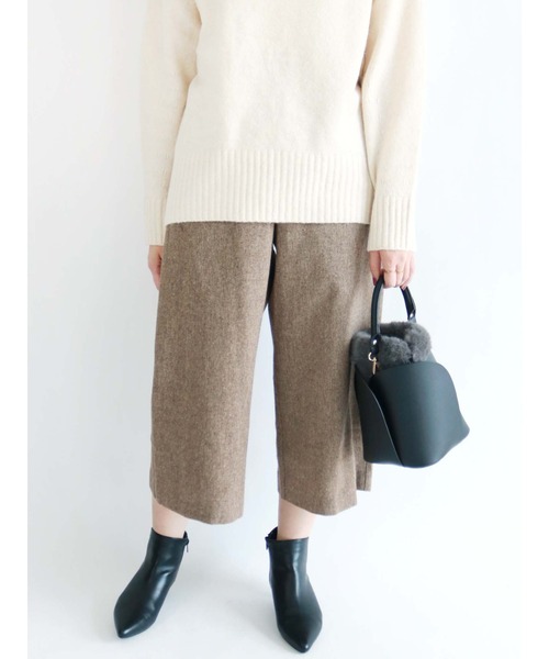 Te chichi（テチチ）の「ツイードワイドクロップドパンツ（その他パンツ・レディース・ブラウン/ネイビー/ブラック・SMALL/MEDIUM）」の3枚目の写真