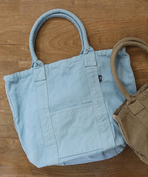 MAKE UP(メイクアップ)の「MAKE UP 倉敷製品染めフロントポケット キャンバストートバッグM(トートバッグ・メンズ・ホワイト/イエロー/ライトブルー/ブルー/ネイビー/ピンク/レッド/グリーン/カーキ/ブラック・FREE)」の5枚目の写真