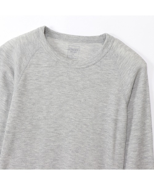 HANES(ヘインズ)の「【Hanes/ヘインズ】レディース HANES UNDIES サーマル クルーネックTシャツ(Tシャツ/カットソー・レディース・ベージュ/オフホワイト/ヘザーグレー/チャコール/ブラック/ダークグリーン/ブラウン・FREE)」の9枚目の写真