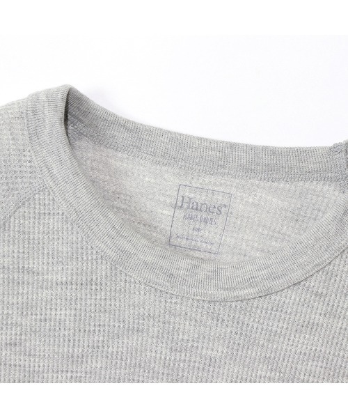 HANES(ヘインズ)の「【Hanes/ヘインズ】レディース HANES UNDIES サーマル クルーネックTシャツ(Tシャツ/カットソー・レディース・ベージュ/オフホワイト/ヘザーグレー/チャコール/ブラック/ダークグリーン/ブラウン・FREE)」の10枚目の写真