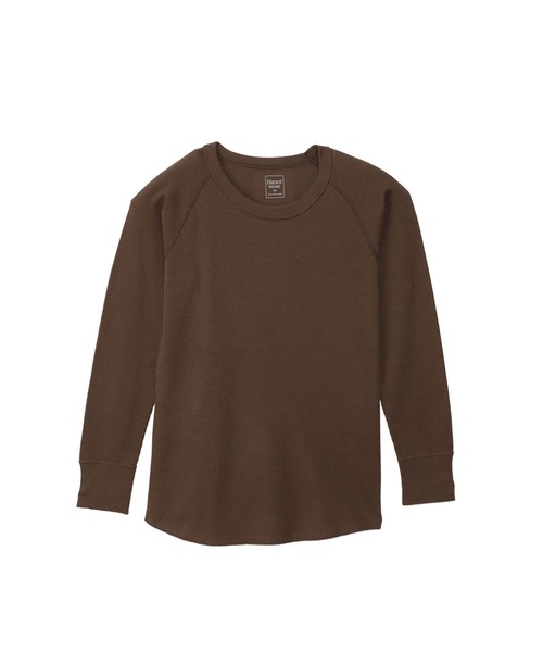 HANES(ヘインズ)の「【Hanes/ヘインズ】レディース HANES UNDIES サーマル クルーネックTシャツ(Tシャツ/カットソー・レディース・ベージュ/オフホワイト/ヘザーグレー/チャコール/ブラック/ダークグリーン/ブラウン・FREE)」の18枚目の写真