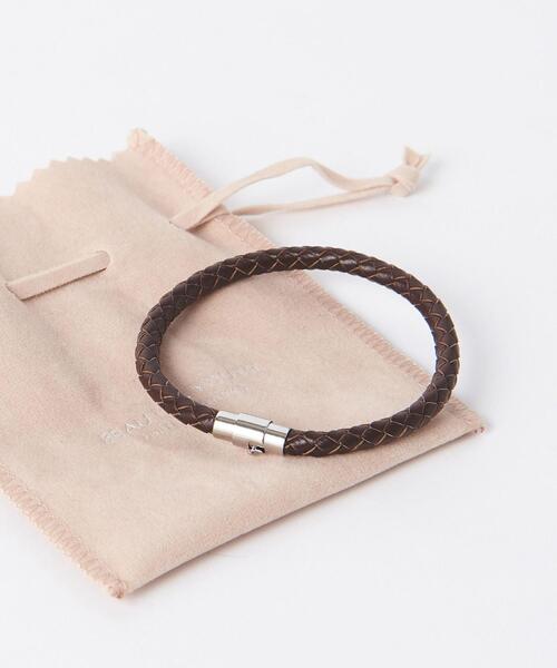 BEAUTY&YOUTH UNITED ARROWS（ビューティーアンドユースユナイテッドアローズ）の「【WEB限定】 by メッシュレザー ブレスレット（ブレスレット・メンズ・ブラック/ダークブラウン・FREE）」の5枚目の写真