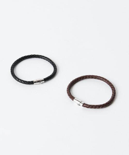 BEAUTY&YOUTH UNITED ARROWS（ビューティーアンドユースユナイテッドアローズ）の「【WEB限定】 by メッシュレザー ブレスレット（ブレスレット・メンズ・ブラック/ダークブラウン・FREE）」の6枚目の写真