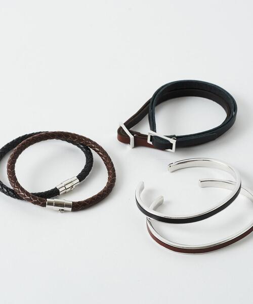 BEAUTY&YOUTH UNITED ARROWS（ビューティーアンドユースユナイテッドアローズ）の「【WEB限定】 by メッシュレザー ブレスレット（ブレスレット・メンズ・ブラック/ダークブラウン・FREE）」の4枚目の写真