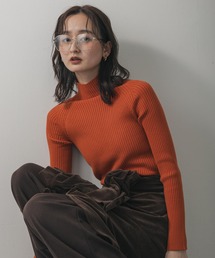 ニット/セーター（オレンジ/橙色系・ボーダー柄）ファッション通販