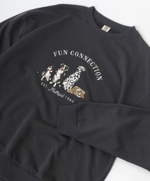 Salong hameu（サロン ハミュー）の「Cat＆Dogヴィンテージ風アニマル刺繍スウェットトレーナー（スウェット）」