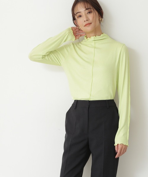 N.（N. Natural Beauty Basic）（エヌエヌナチュラルビューティーベーシック）の「◆メロウステッチロングＴシャツ（Tシャツ/カットソー・レディース・オフホワイト/イエロー/チャコールグレー・MEDIUM）」の3枚目の写真