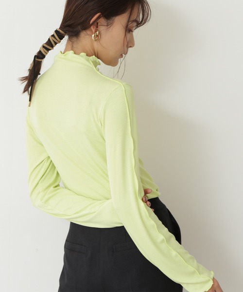 N.（N. Natural Beauty Basic）（エヌエヌナチュラルビューティーベーシック）の「◆メロウステッチロングＴシャツ（Tシャツ/カットソー・レディース・オフホワイト/イエロー/チャコールグレー・MEDIUM）」の9枚目の写真