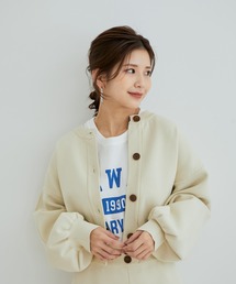 vis-`a-vis | 【WEB限定】【高橋愛コラボ】スポンジニットクルーネックカーディガン【セットアップ対応】(カーディガン/ボレロ)