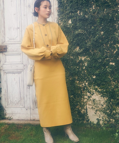 vis-`a-vis（ビサビ）の「【WEB限定】【高橋愛コラボ】スポンジニットクルーネックカーディガン【セットアップ対応】（カーディガン/ボレロ・レディース・ダークブラウン/キナリ/ピンク/ブラック/イエロー・FREE）」の7枚目の写真