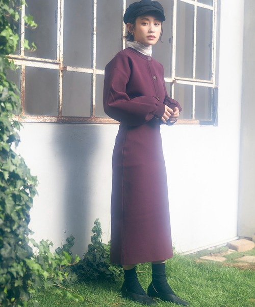 vis-`a-vis（ビサビ）の「【WEB限定】【高橋愛コラボ】スポンジニットクルーネックカーディガン【セットアップ対応】（カーディガン/ボレロ・レディース・ダークブラウン/キナリ/ピンク/ブラック/イエロー・FREE）」の10枚目の写真