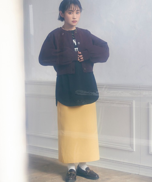 vis-`a-vis（ビサビ）の「【WEB限定】【高橋愛コラボ】スポンジニットクルーネックカーディガン【セットアップ対応】（カーディガン/ボレロ・レディース・ダークブラウン/キナリ/ピンク/ブラック/イエロー・FREE）」の11枚目の写真