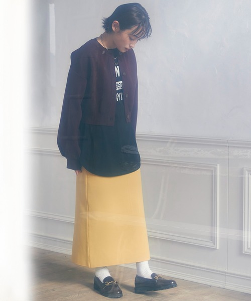 vis-`a-vis（ビサビ）の「【WEB限定】【高橋愛コラボ】スポンジニットクルーネックカーディガン【セットアップ対応】（カーディガン/ボレロ・レディース・ダークブラウン/キナリ/ピンク/ブラック/イエロー・FREE）」の12枚目の写真