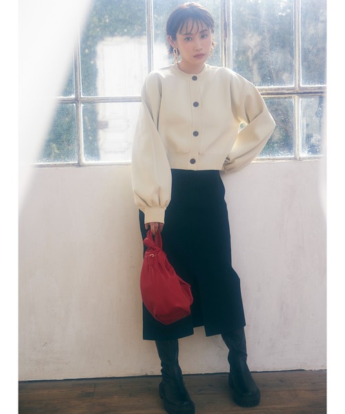 vis-`a-vis（ビサビ）の「【WEB限定】【高橋愛コラボ】スポンジニットクルーネックカーディガン【セットアップ対応】（カーディガン/ボレロ・レディース・ダークブラウン/キナリ/ピンク/ブラック/イエロー・FREE）」の19枚目の写真