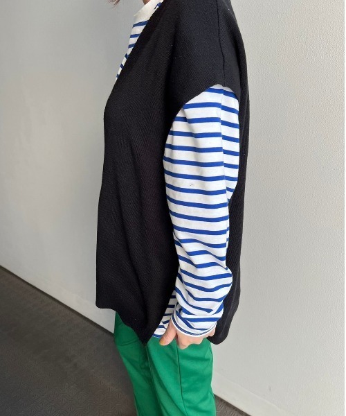 y/m(イム)の「Vネックベスト(ベスト・レディース・ブラック/ベージュ/オフホワイト・FREE)」の22枚目の写真