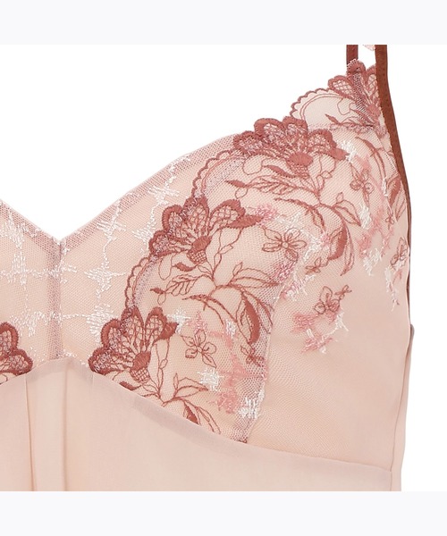 AMOSTYLE BY Triumph（アモスタイルバイトリンプ）の「エレガントステッチ ロングキャミソールAMST1372 L.CAMI JX（その他アンダーウェア/インナー・レディース・ピンク/グリーン・M/L）」の4枚目の写真