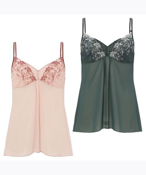 AMOSTYLE BY Triumph（アモスタイルバイトリンプ）の「エレガントステッチ ロングキャミソールAMST1372 L.CAMI JX（その他アンダーウェア/インナー・レディース・ピンク/グリーン・M/L）」の5枚目の写真