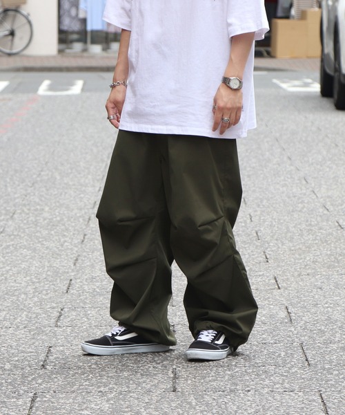 ワイドパラシュートパンツ 裾ドローコード スノーパンツ 【ILL'S