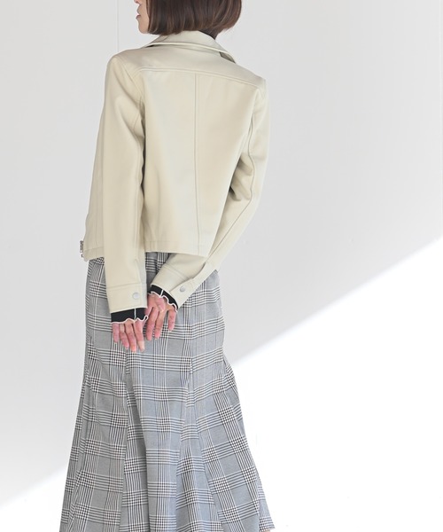 rps(アールピーエス)の「ライダースジャケット(ライダースジャケット・レディース・ブラック/アイボリー/グレイッシュベージュ・M)」の6枚目の写真