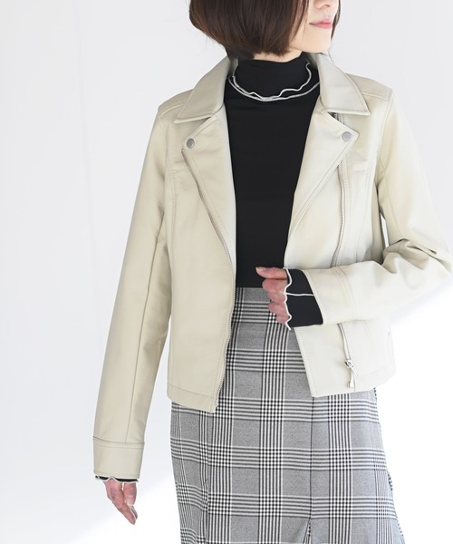 rps(アールピーエス)の「ライダースジャケット(ライダースジャケット・レディース・ブラック/アイボリー/グレイッシュベージュ・M)」の8枚目の写真