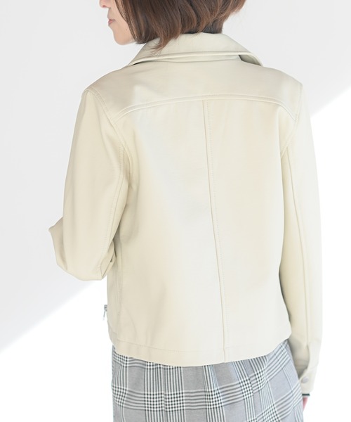 rps(アールピーエス)の「ライダースジャケット(ライダースジャケット・レディース・ブラック/アイボリー/グレイッシュベージュ・M)」の9枚目の写真