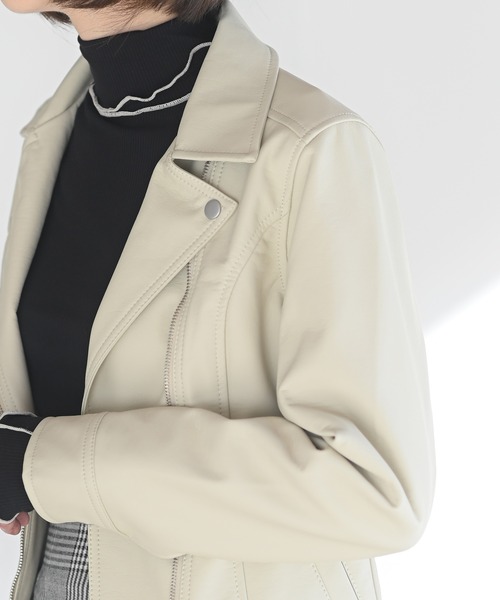 rps(アールピーエス)の「ライダースジャケット(ライダースジャケット・レディース・ブラック/アイボリー/グレイッシュベージュ・M)」の10枚目の写真