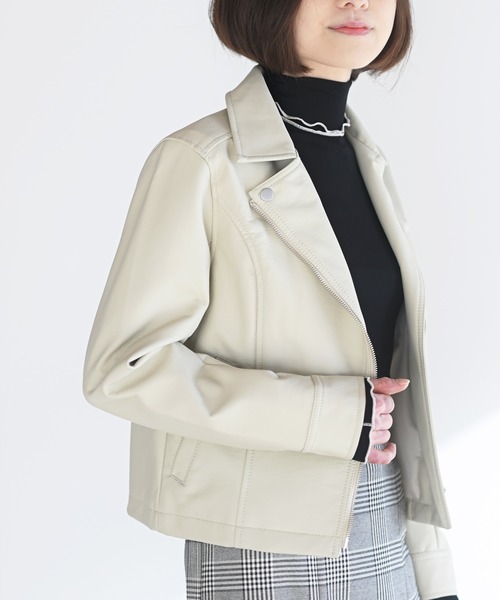 rps(アールピーエス)の「ライダースジャケット(ライダースジャケット・レディース・ブラック/アイボリー/グレイッシュベージュ・M)」の11枚目の写真