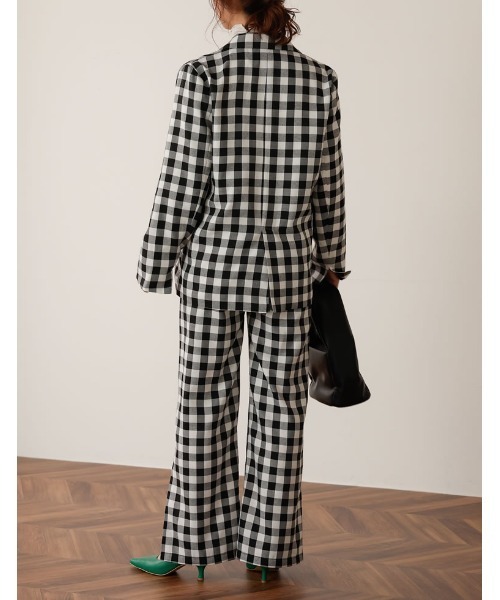 Re:EDIT(リエディ)の「ブロックチェックダブルブレストテーラードジャケット(テーラードジャケット・レディース・ブラック/ブラウン・MEDIUM/LARGE)」の15枚目の写真