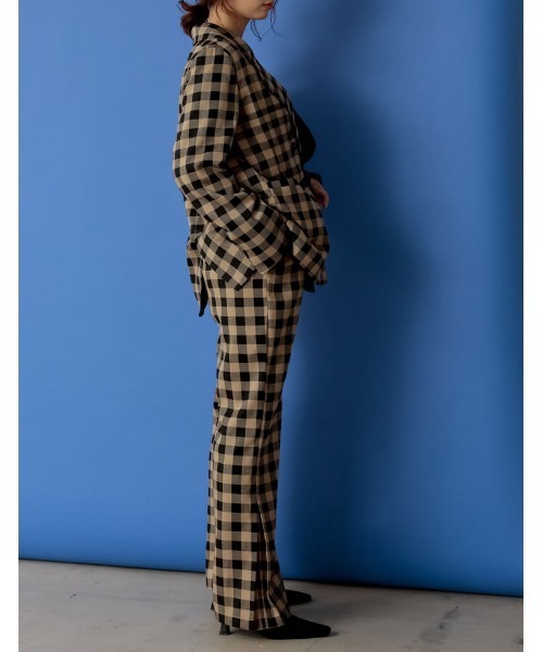 Re:EDIT(リエディ)の「ブロックチェックダブルブレストテーラードジャケット(テーラードジャケット・レディース・ブラック/ブラウン・MEDIUM/LARGE)」の16枚目の写真