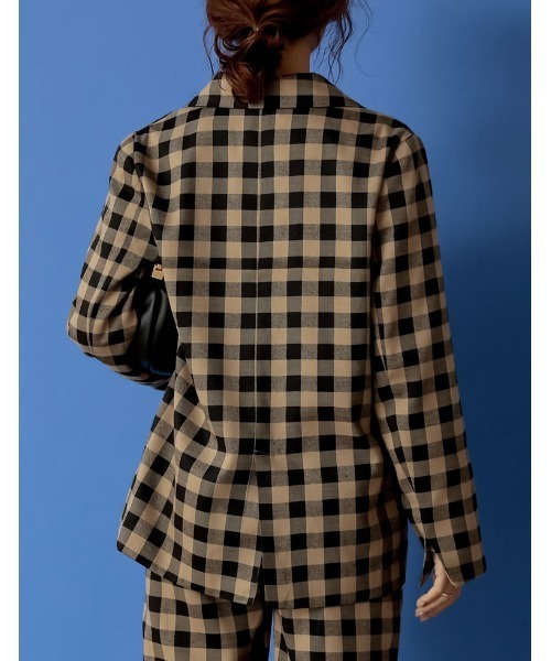 Re:EDIT(リエディ)の「ブロックチェックダブルブレストテーラードジャケット(テーラードジャケット・レディース・ブラック/ブラウン・MEDIUM/LARGE)」の13枚目の写真