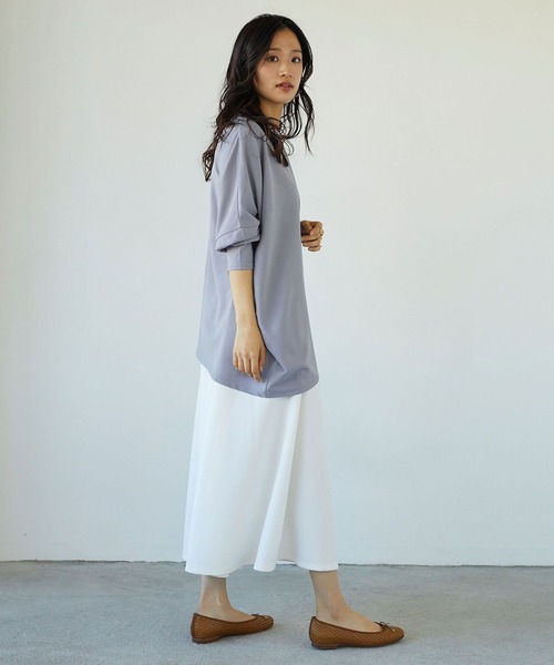 NICOLE white(ニコルホワイト)の「アシンメトリーロンTEE(Tシャツ/カットソー・レディース・ブラック/グレー/オフホワイト/サックスブルー・FREE)」の20枚目の写真