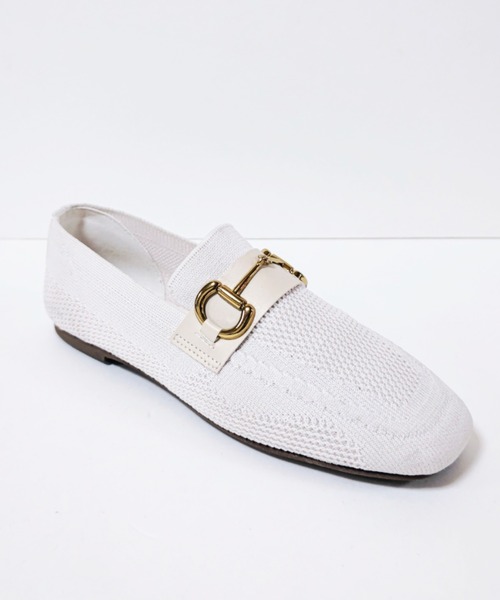 Noubel Voug Relax（ヌーベルヴォーグリラックス）の「フラットヒール ニット ビットローファー（ローファー・レディース・アイボリー/ベージュ/ブラック・L/LL/S/M）」の6枚目の写真