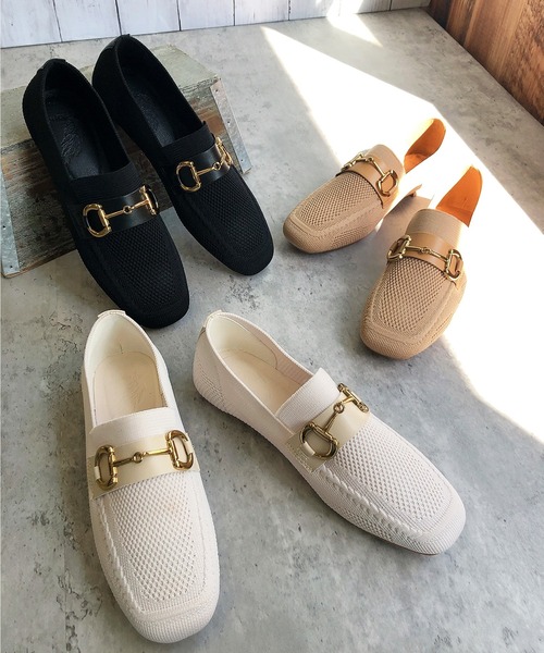 Noubel Voug Relax（ヌーベルヴォーグリラックス）の「フラットヒール ニット ビットローファー（ローファー・レディース・アイボリー/ベージュ/ブラック・L/LL/S/M）」の21枚目の写真