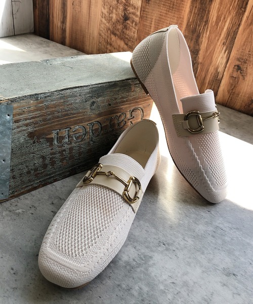 Noubel Voug Relax（ヌーベルヴォーグリラックス）の「フラットヒール ニット ビットローファー（ローファー・レディース・アイボリー/ベージュ/ブラック・L/LL/S/M）」の17枚目の写真