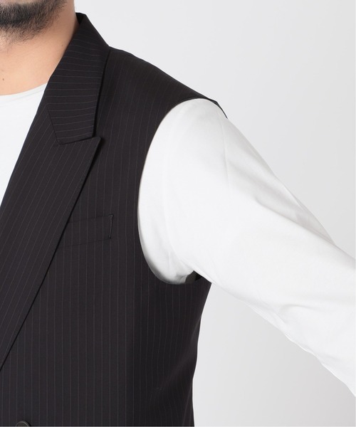 EDIFICE LA BOUCLE(エディフィスラブークル)の「【LA BOUCLE】ピークドラペル ノースリーブ ジャケット(その他アウター・メンズ・ネイビー/ベージュ・2/1)」の13枚目の写真