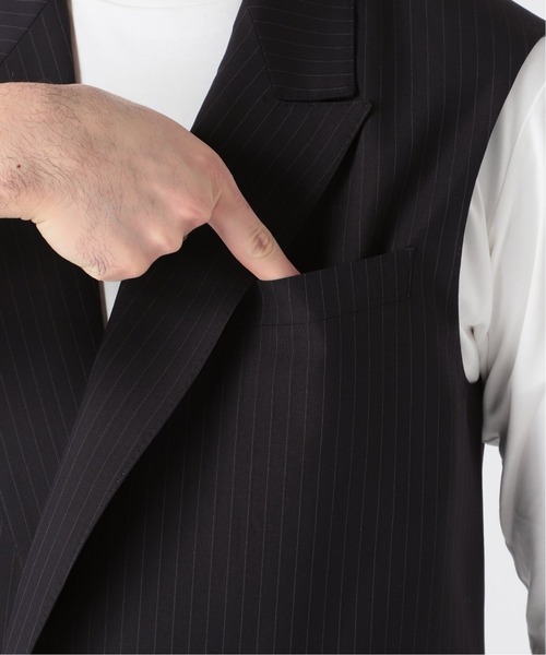 EDIFICE LA BOUCLE(エディフィスラブークル)の「【LA BOUCLE】ピークドラペル ノースリーブ ジャケット(その他アウター・メンズ・ネイビー/ベージュ・2/1)」の17枚目の写真