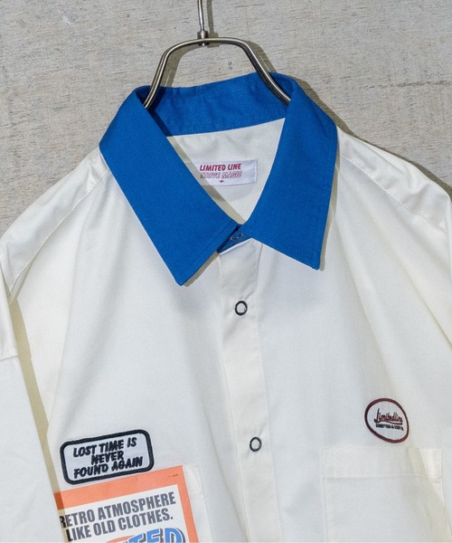 Limited Line Naive Magic（リミテッドラインナイーブマジック）の「【a】TCツイル USED LIKEクレリックワークシャツ　長袖（シャツ/ブラウス・メンズ・チャコールグレー/オレンジ/ブルー/グリーン/アイボリー・MEDIUM/LARGE）」の12枚目の写真