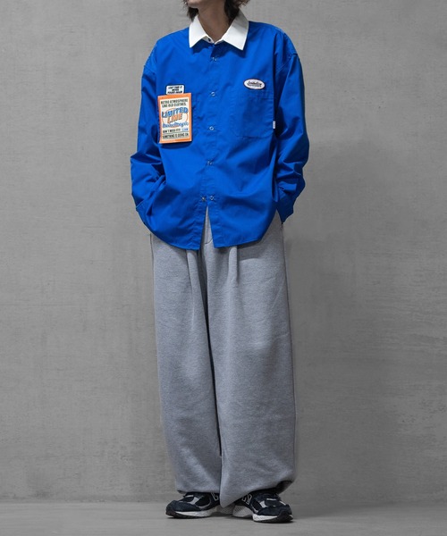 Limited Line Naive Magic（リミテッドラインナイーブマジック）の「【a】TCツイル USED LIKEクレリックワークシャツ　長袖（シャツ/ブラウス・メンズ・チャコールグレー/オレンジ/ブルー/グリーン/アイボリー・MEDIUM/LARGE）」の17枚目の写真