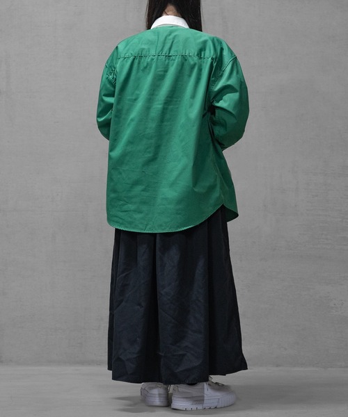 Limited Line Naive Magic（リミテッドラインナイーブマジック）の「【a】TCツイル USED LIKEクレリックワークシャツ　長袖（シャツ/ブラウス・メンズ・チャコールグレー/オレンジ/ブルー/グリーン/アイボリー・MEDIUM/LARGE）」の16枚目の写真