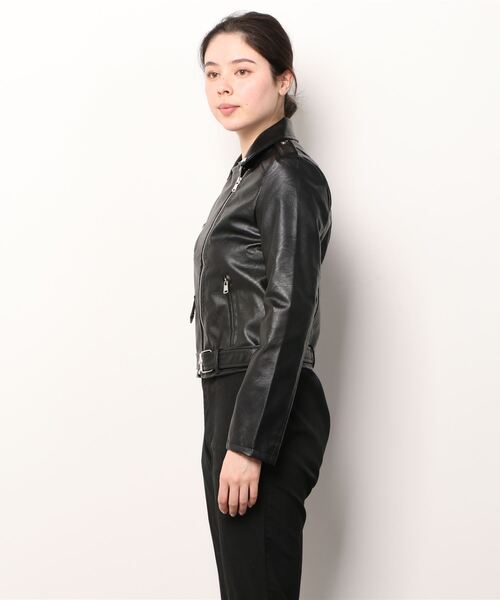 WC（ダブル シー）の「フェイクレザーライダース（ライダースジャケット・レディース・ブラック・FREE）」の3枚目の写真