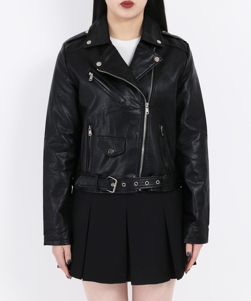 WC（ダブル シー）の「フェイクレザーライダース（ライダースジャケット・レディース・ブラック・FREE）」の6枚目の写真