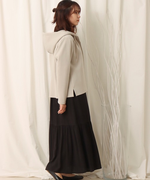 libelle more（リベル モア）の「フーディ―ジップパーカー（パーカー・レディース・ブラック/オフホワイト/グレイッシュベージュ/ピンク・M/L）」の6枚目の写真