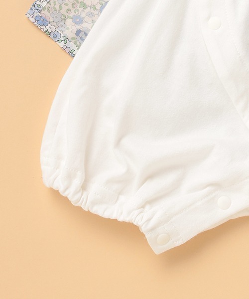 kladskap（クレードスコープ）の「ネコ衿花柄カバーオール（ロンパース・キッズ・ピンク/サックスブルー・80ｃｍ/70cm）」の7枚目の写真