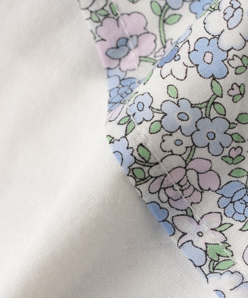 kladskap（クレードスコープ）の「ネコ衿花柄カバーオール（ロンパース・キッズ・ピンク/サックスブルー・80ｃｍ/70cm）」の9枚目の写真