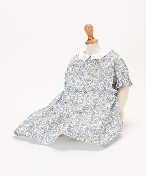 kladskap（クレードスコープ）の「ネコ衿花柄カバーオール（ロンパース・キッズ・ピンク/サックスブルー・80ｃｍ/70cm）」の11枚目の写真