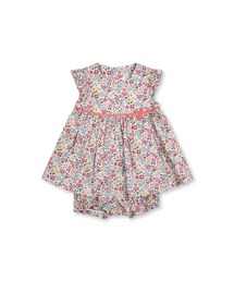 Tartine et Chocolat（タルティーヌエショコラ）の「TartineetChocolat/日本製リバティフラワープリント(Annabella)コットンブルマ付きワンピースベビー(70~90cm)（ワンピース・キッズ）」
