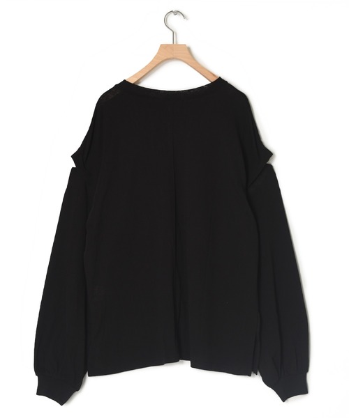 w closet（ダブルクローゼット）の「ロングorノースリ2WAYスリーブTシャツ（Tシャツ/カットソー・レディース・ブラック/オフホワイト/ライム/オレンジ・FREE）」の5枚目の写真