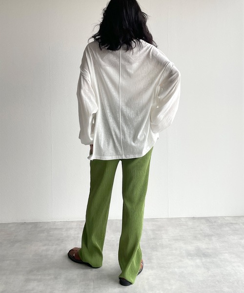 w closet（ダブルクローゼット）の「ロングorノースリ2WAYスリーブTシャツ（Tシャツ/カットソー・レディース・ブラック/オフホワイト/ライム/オレンジ・FREE）」の9枚目の写真