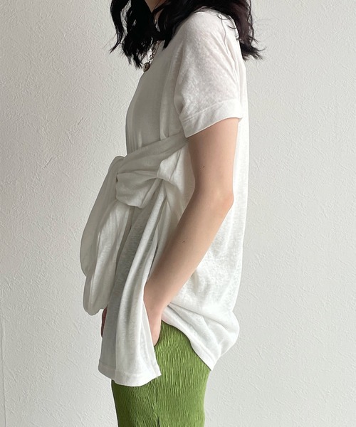 w closet（ダブルクローゼット）の「ロングorノースリ2WAYスリーブTシャツ（Tシャツ/カットソー・レディース・ブラック/オフホワイト/ライム/オレンジ・FREE）」の13枚目の写真