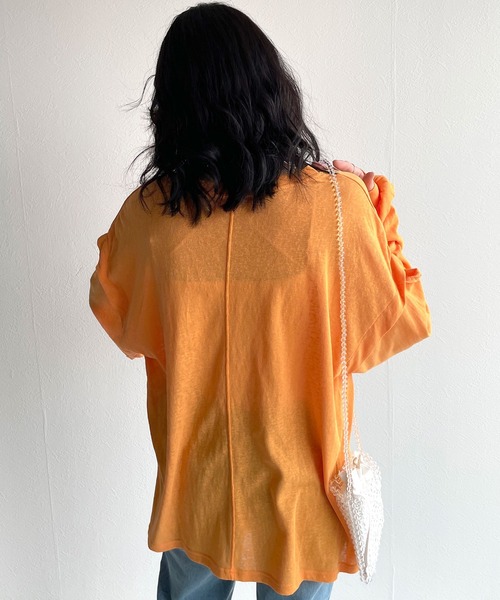 w closet（ダブルクローゼット）の「ロングorノースリ2WAYスリーブTシャツ（Tシャツ/カットソー・レディース・ブラック/オフホワイト/ライム/オレンジ・FREE）」の17枚目の写真